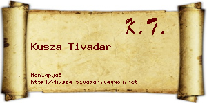 Kusza Tivadar névjegykártya