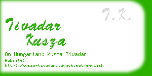 tivadar kusza business card